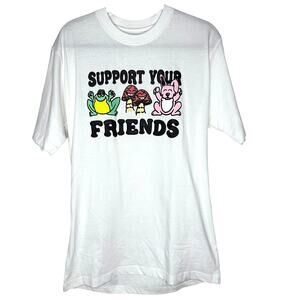 RARE Chinatown Market White Support Your Friends Graphic T-Shirt Medium